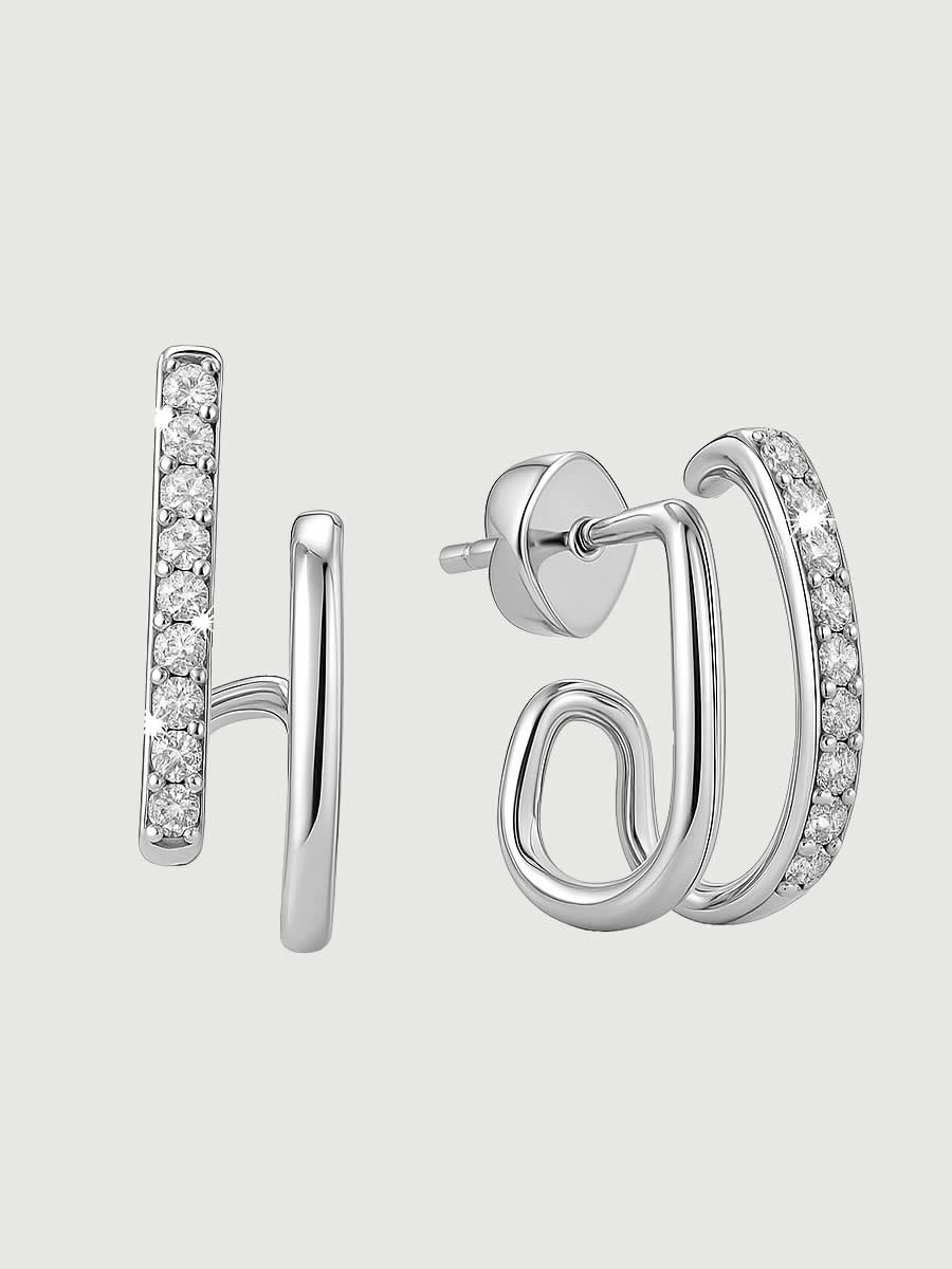 Cercei din argint 925 Twist of Light cu zirconii