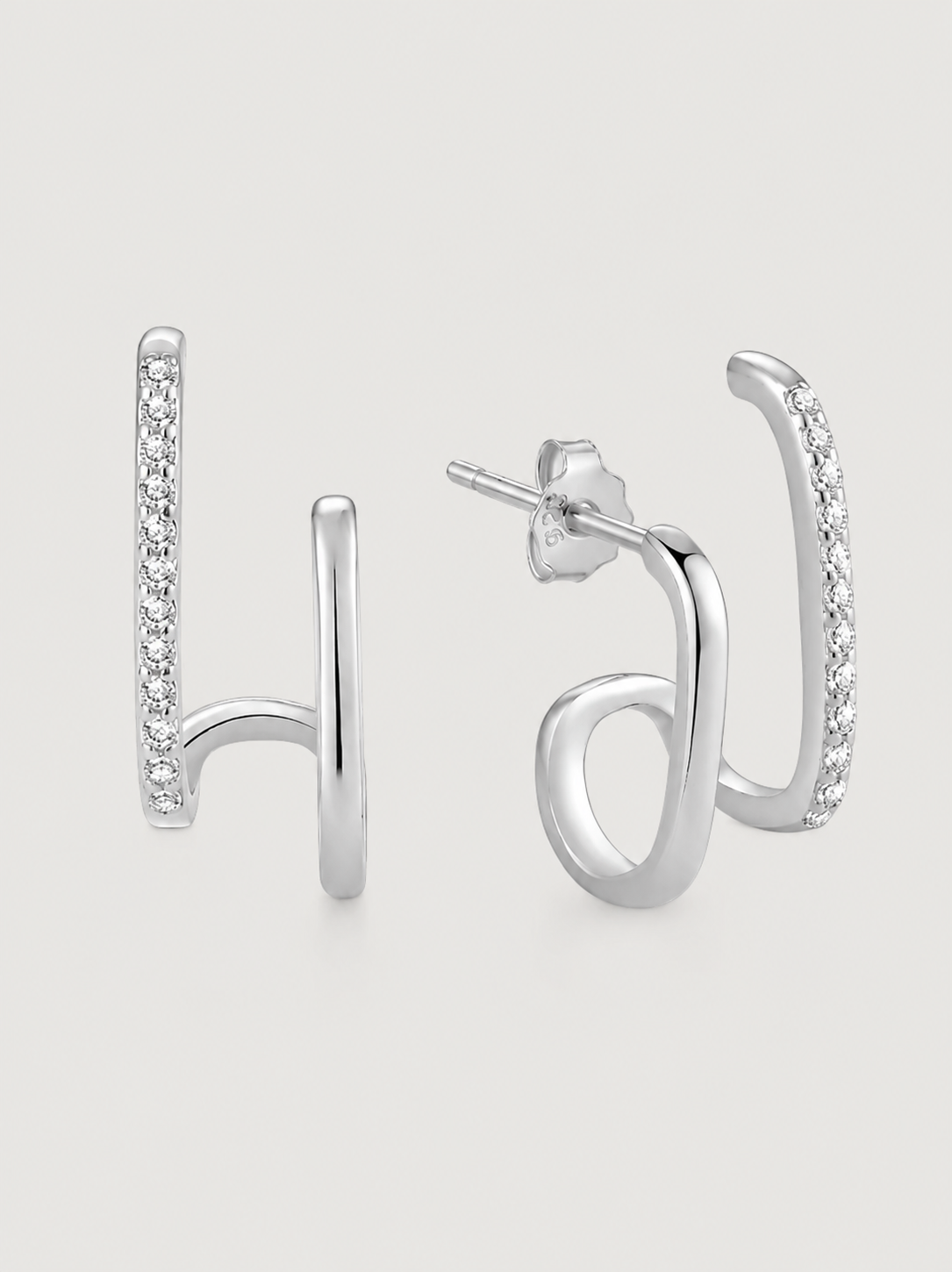 Cercei din argint 925 Twist of Light cu zirconii
