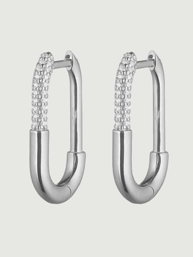 Cercei din argint 925 Silver Urban Spark hoop cu zirconii