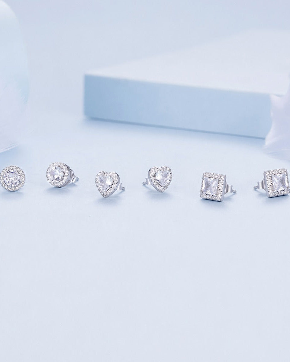 Cercei din argint 925 cu zirconiu în diferite dimensiuni