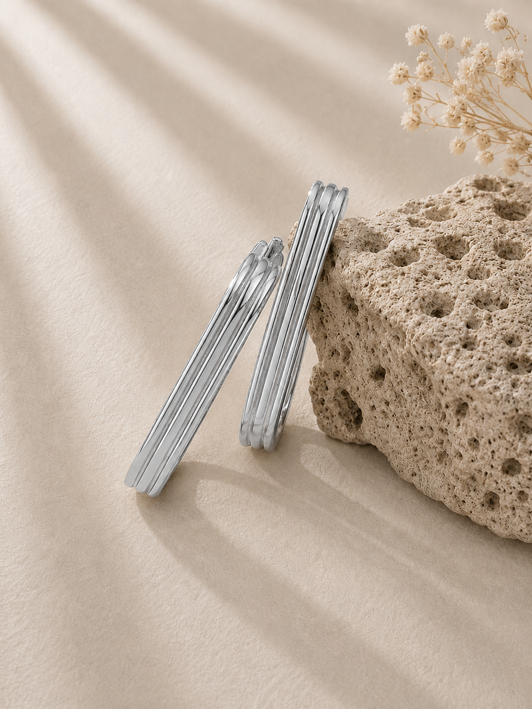 Cercei din argint design geometric statement editoriali