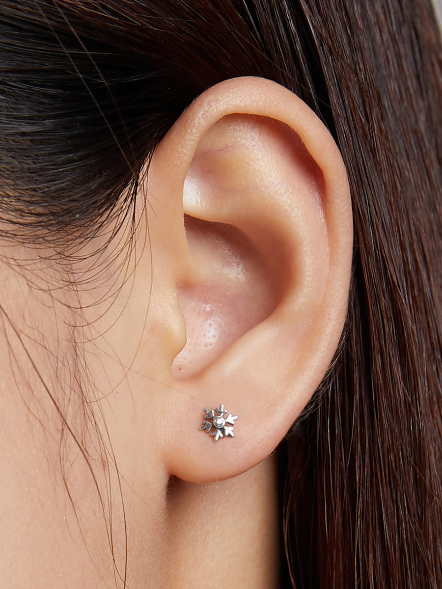 Cercei din argint fulg de zapada cu zirconiu