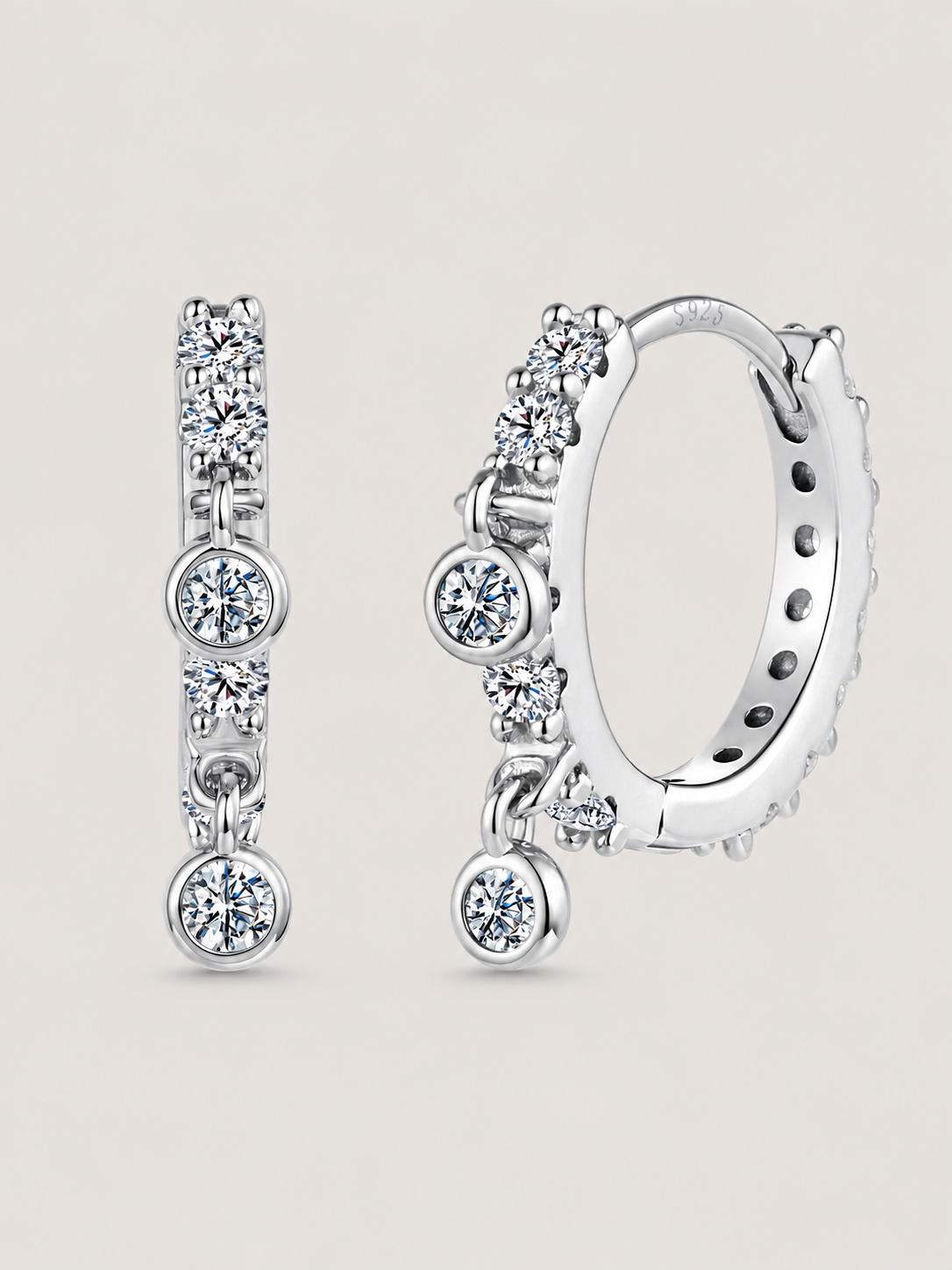 Cercei din Argint cu Moissanite Celestial Drops