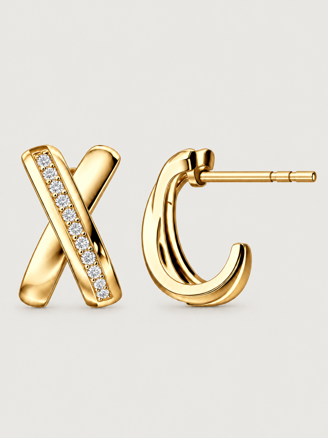 Cercei din Argint Moissanite Cross Éclat în Formă de X