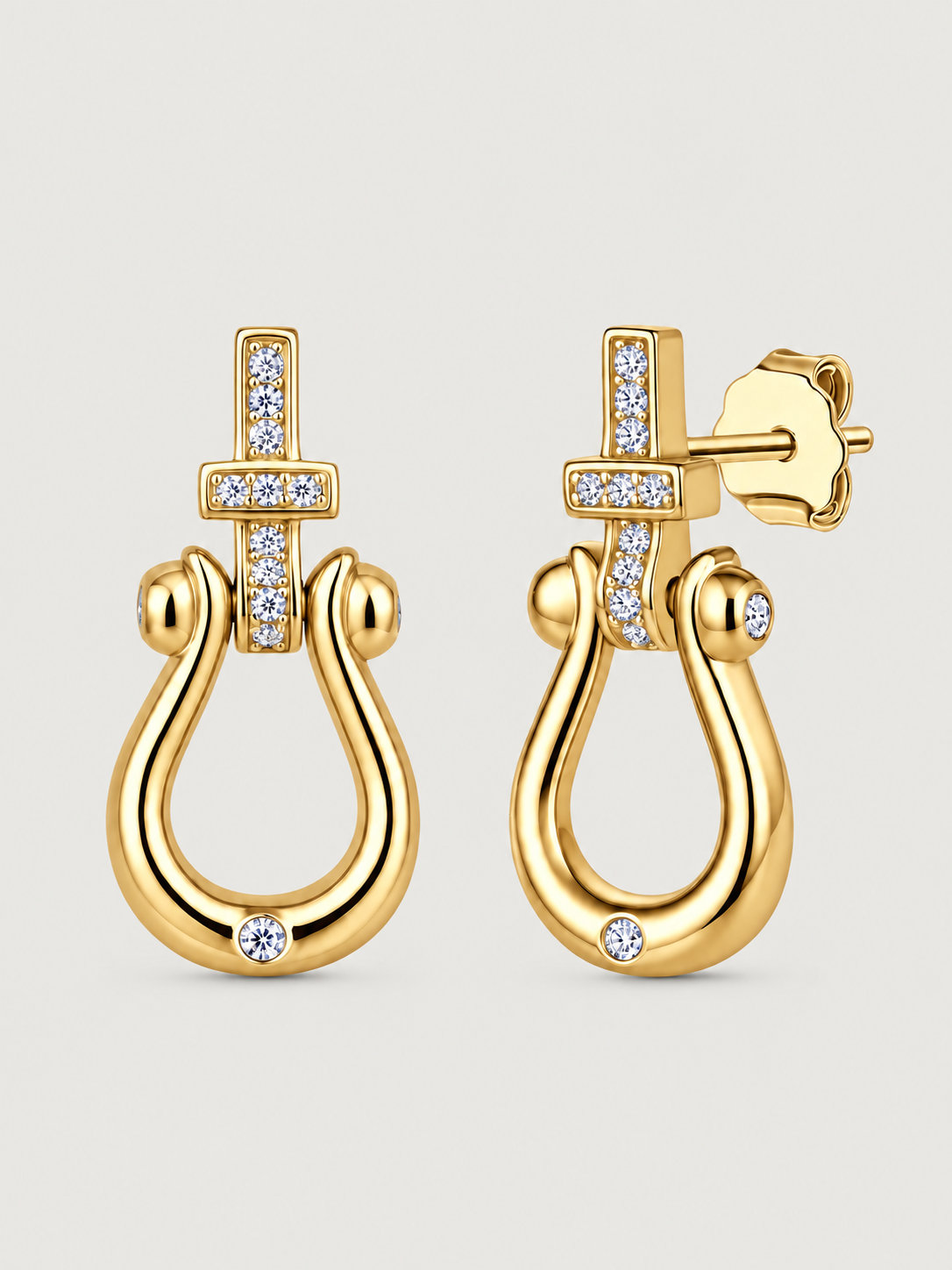 Cercei din Argint Moissanite Gold Equestrian Glow