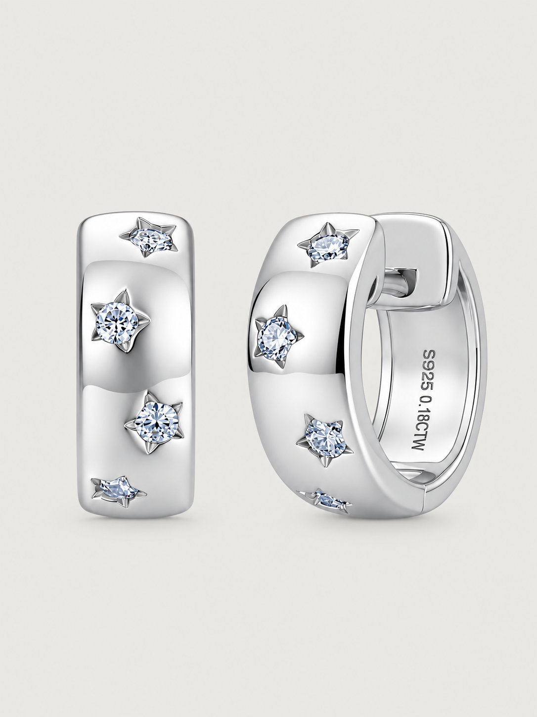 Cercei din Argint Moissanite Silver Celestial Glow