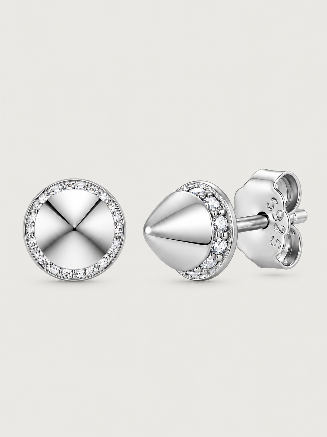 Cercei din Argint Moissanite Silver Halo Spike