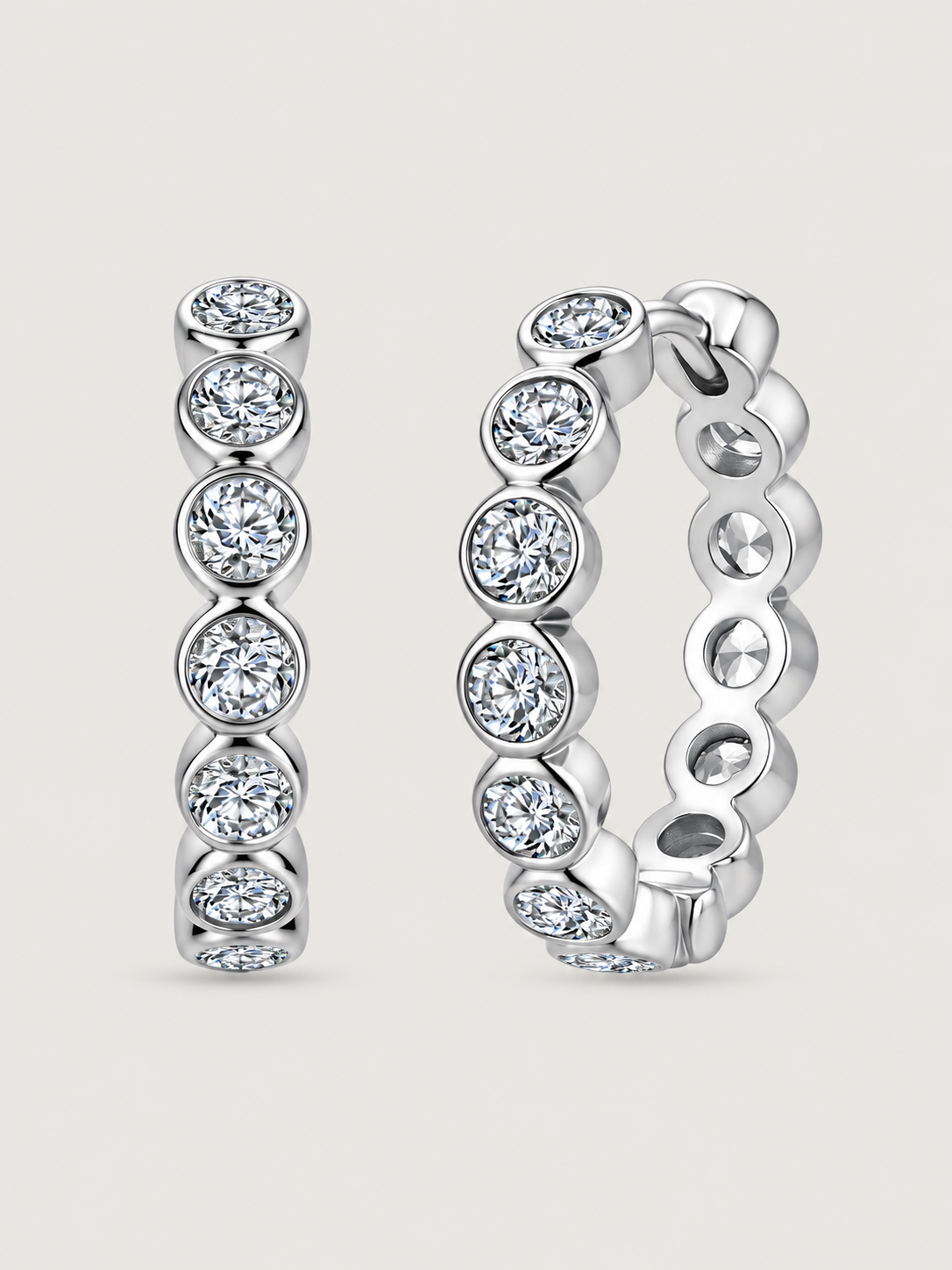 Cercei din Argint Moissanite Silver Infinity Line