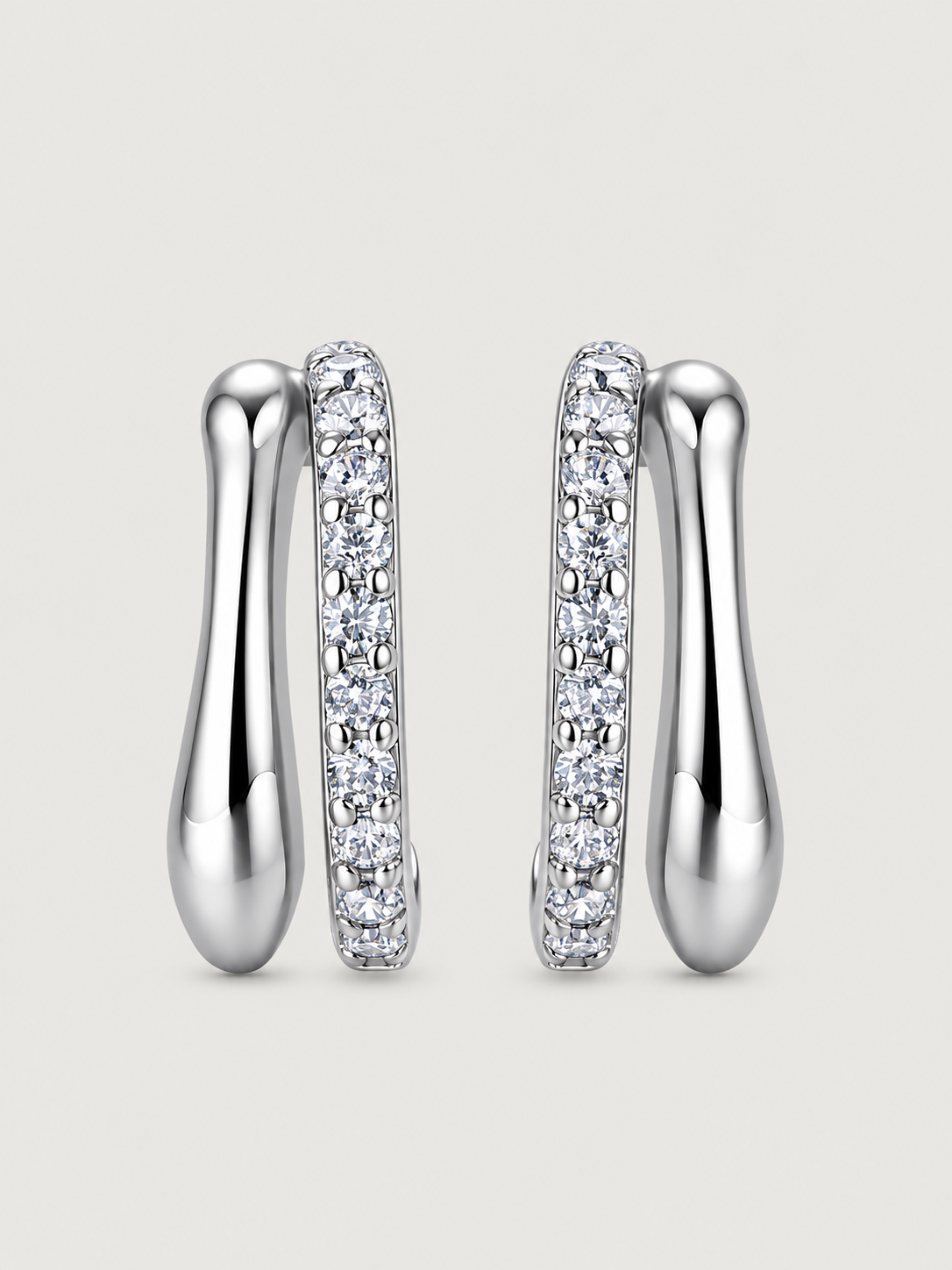 Cercei din Argint Moissanite Silver Luminous Curve