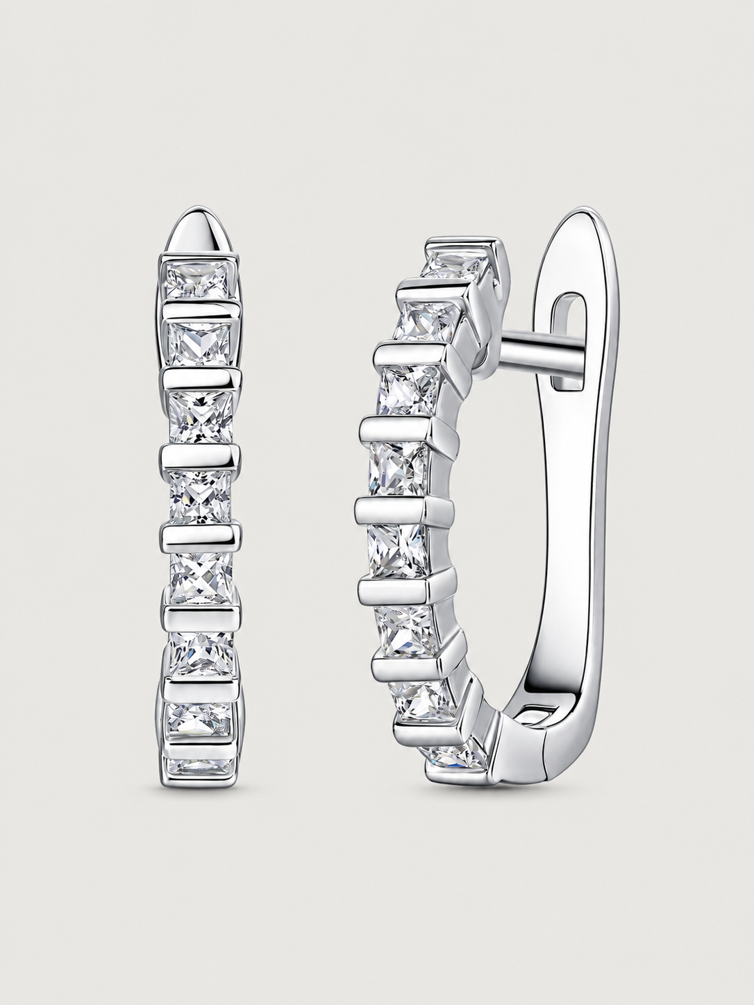 Cercei din Argint Moissanite Silver Princess Line