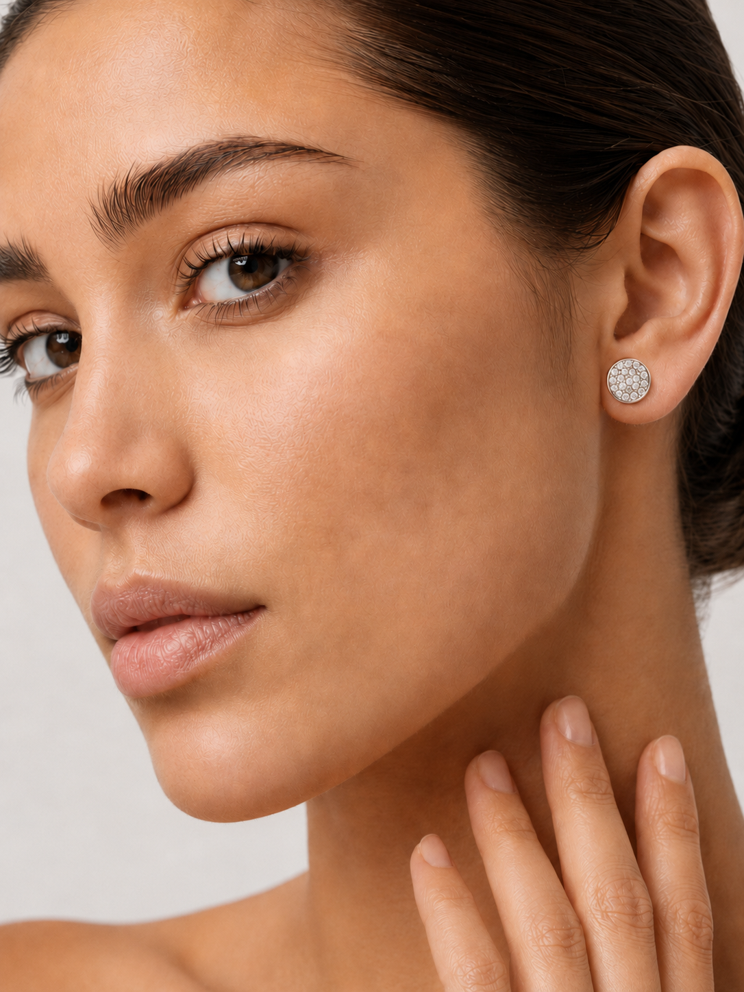 Cercei din argint cu efect micro diamant si zirconii pave