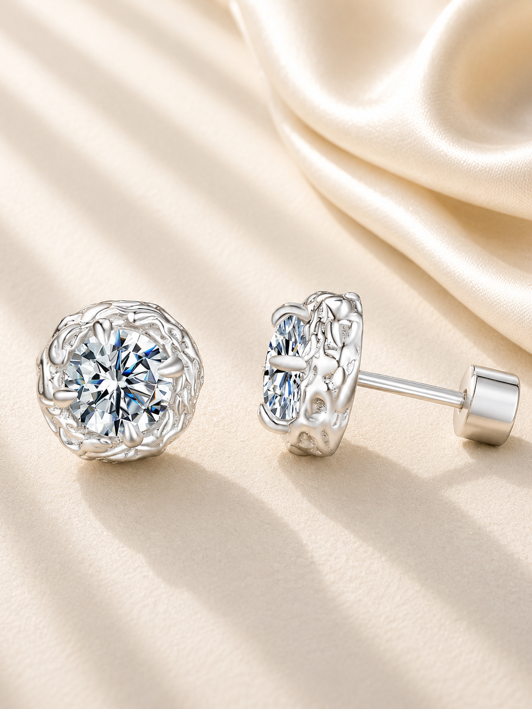 Cercei premium din argint 925 cu moissanite lifestyle