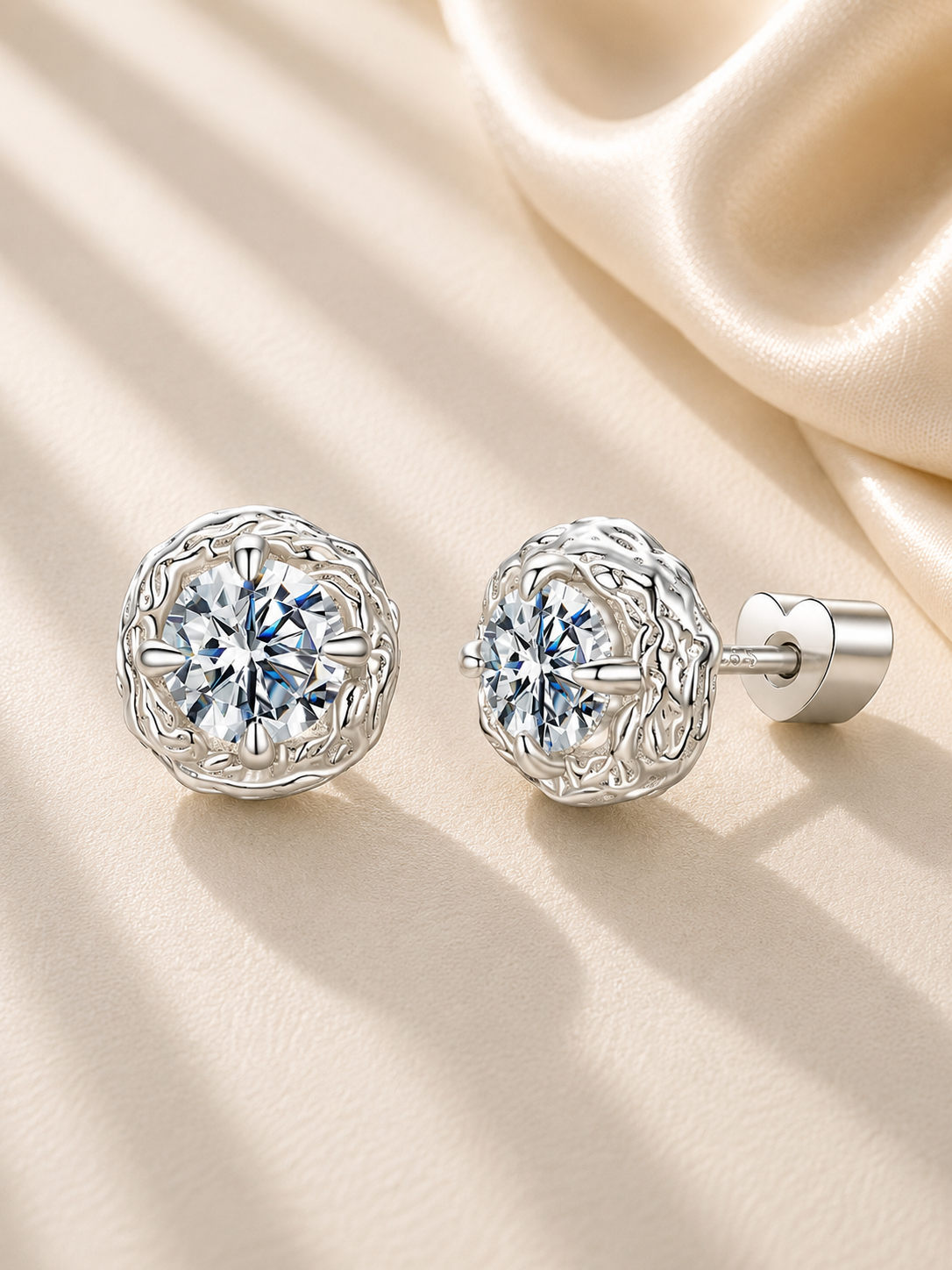 Cercei premium din argint 925 cu moissanite
