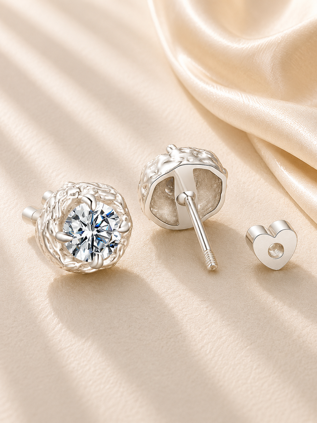 Cercei premium din argint 925 cu moissanite unghi
