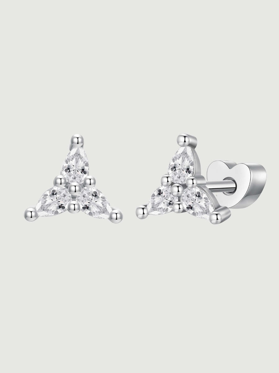 Cercei din argint Trinity Spark cu zirconii 5A