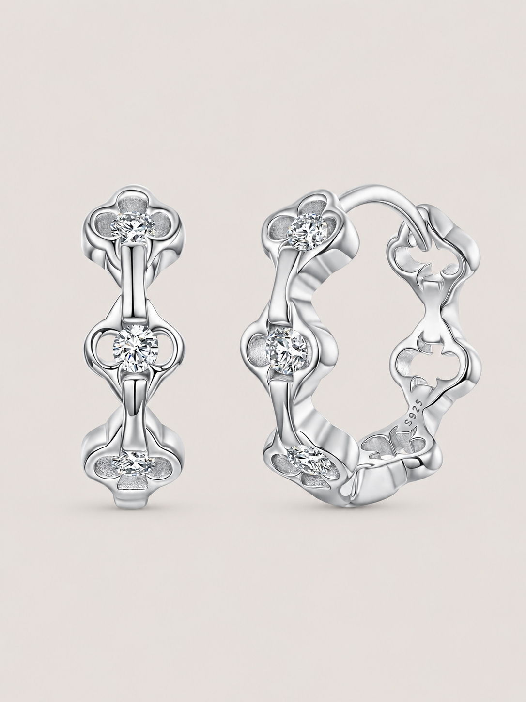 Cercei din Argint Zirconii 5A Clover Elegance