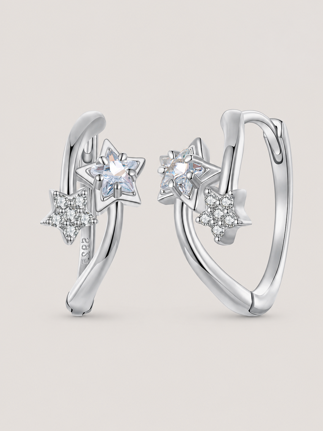 Cercei din argint cu zirconii 5A Starry Twist