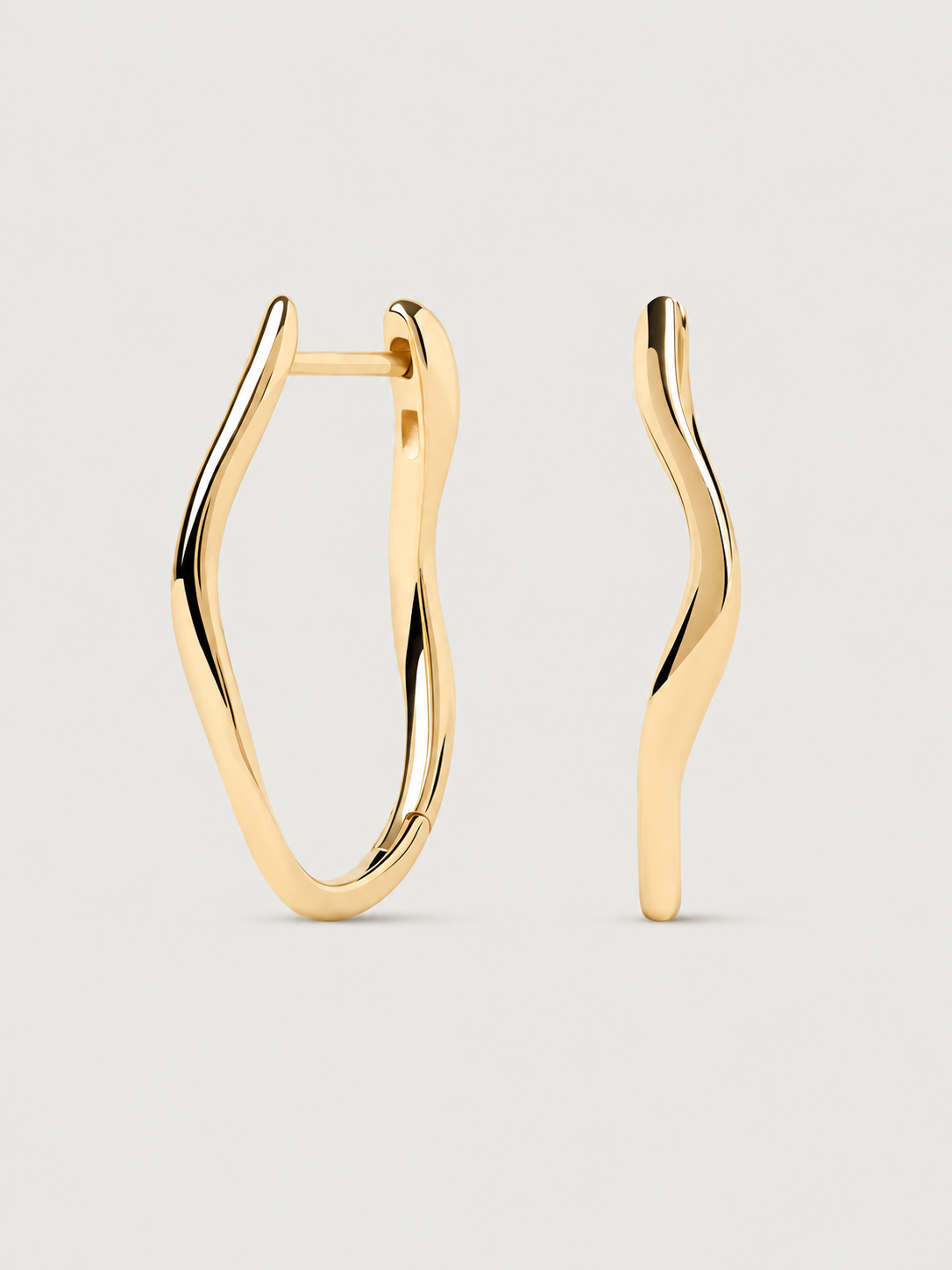 Cercei din Argint Gold Fluid Wave