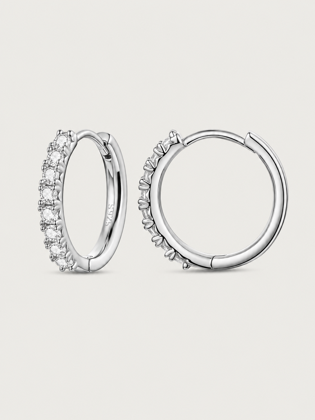 Cercei din Argint Moissanite Eternity Hoops argintii