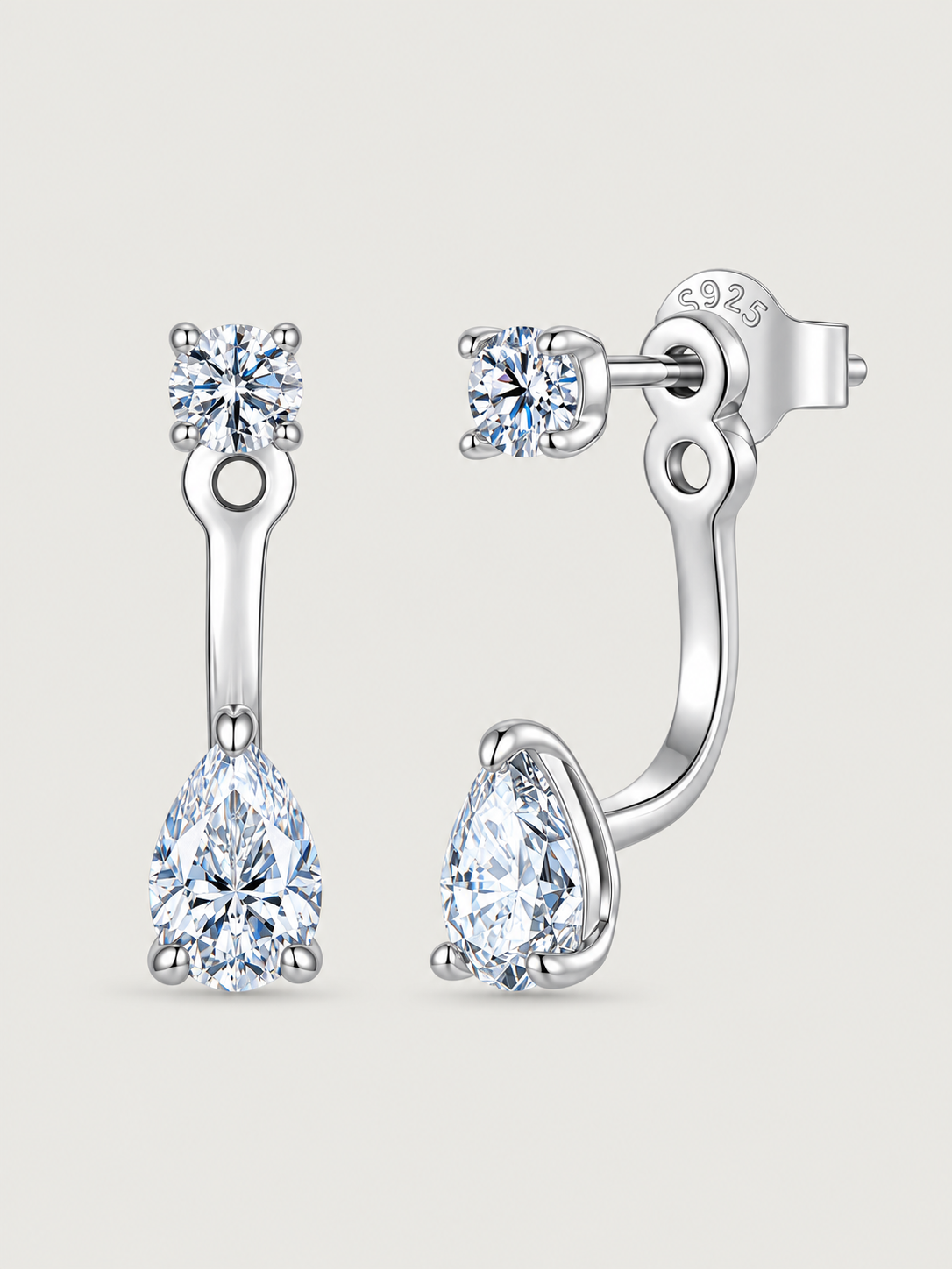 Cercei din Argint Moissanite Luminous Drop