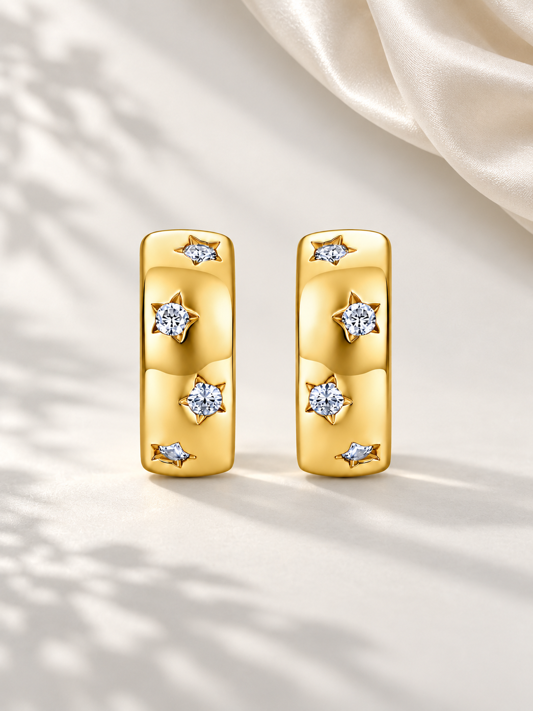 Cercei Gold Celestial Glow cu Moissanite 6A