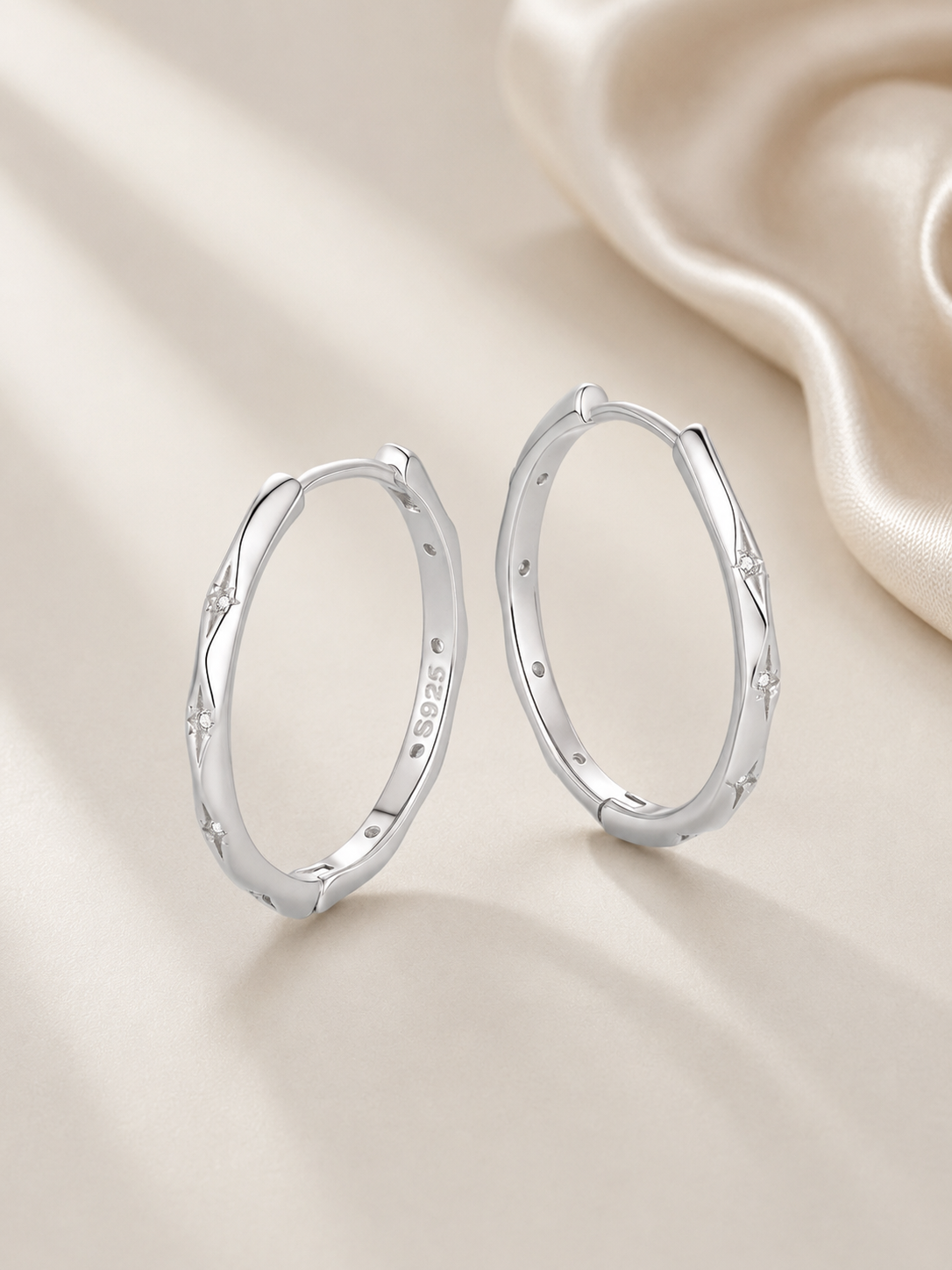 Cercei hoop din Argint 925 cu diametru de 20 mm