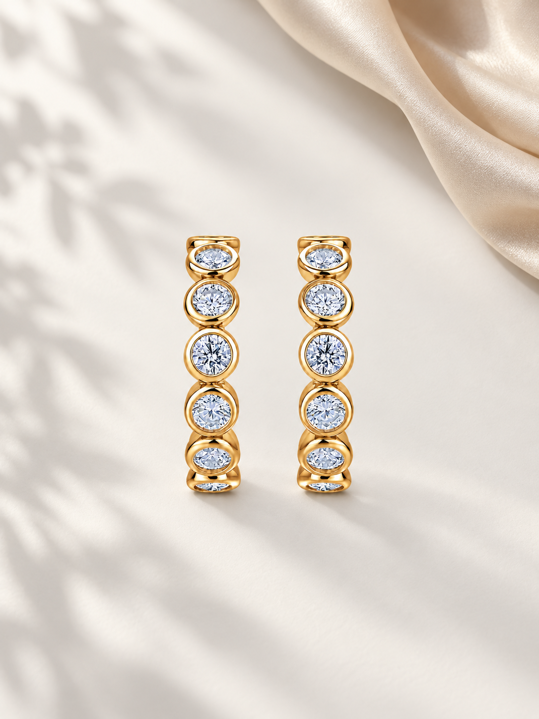 Cercei din Argint 925 Gold cu Moissanite
