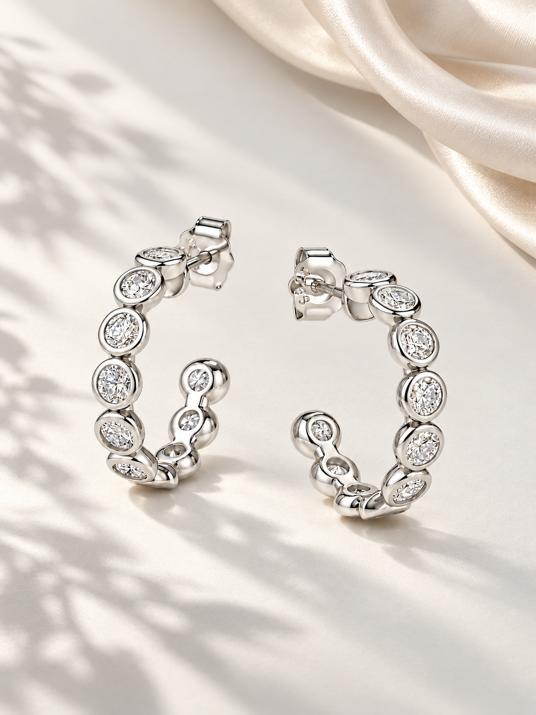 Cercei din Argint 925 Silver cu Moissanite