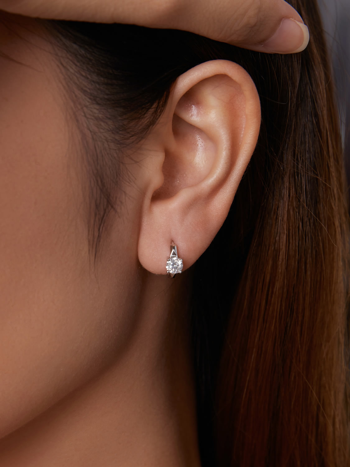 Cercei premium din argint cu moissanite