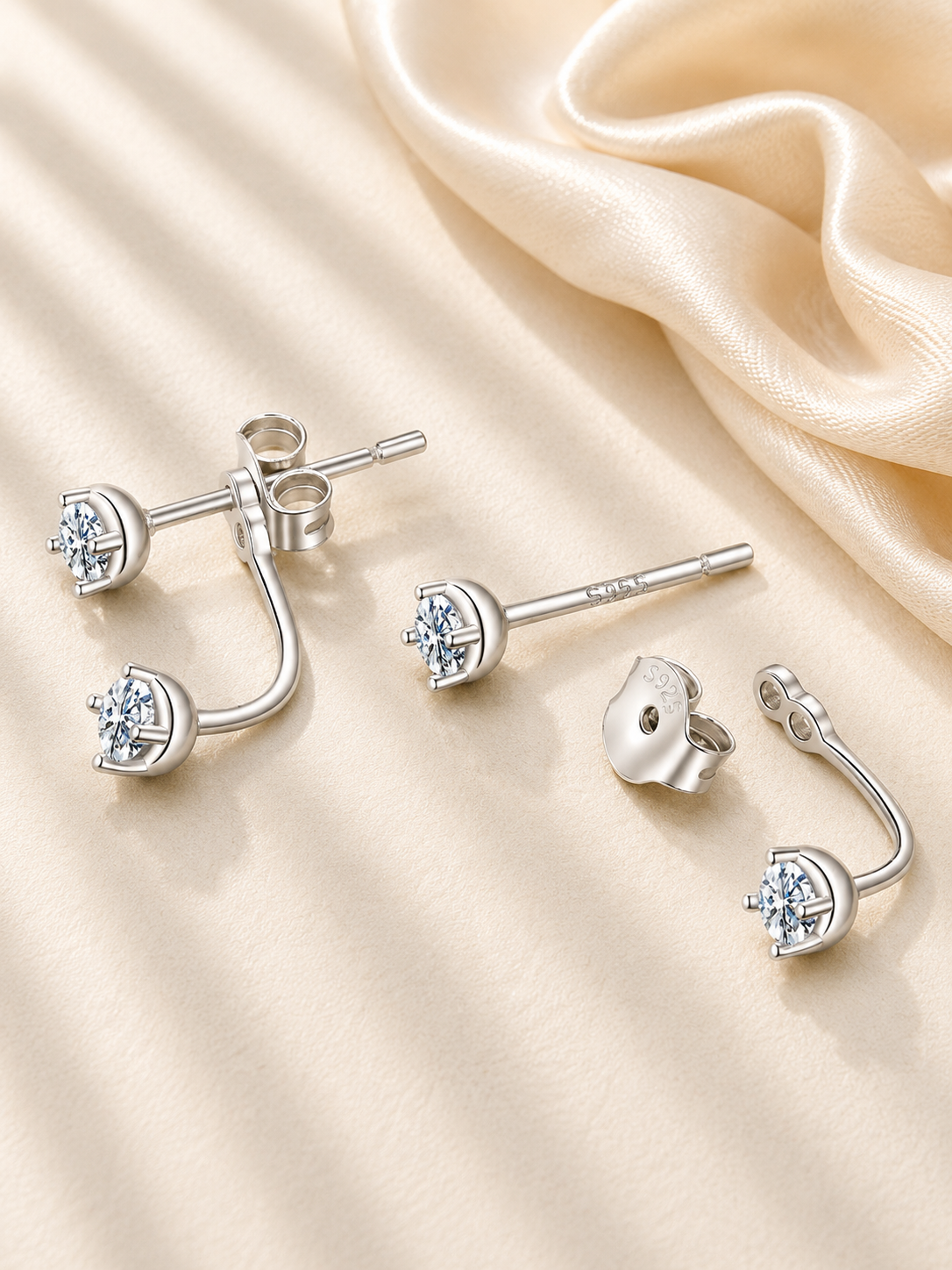 Cercei minimalisti cu moissanite
