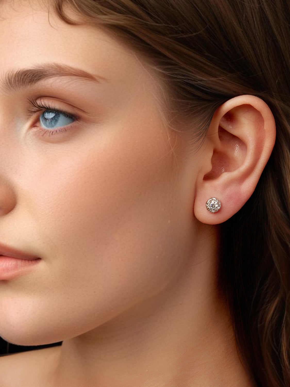 Cercei moderni din argint cu moissanite medium