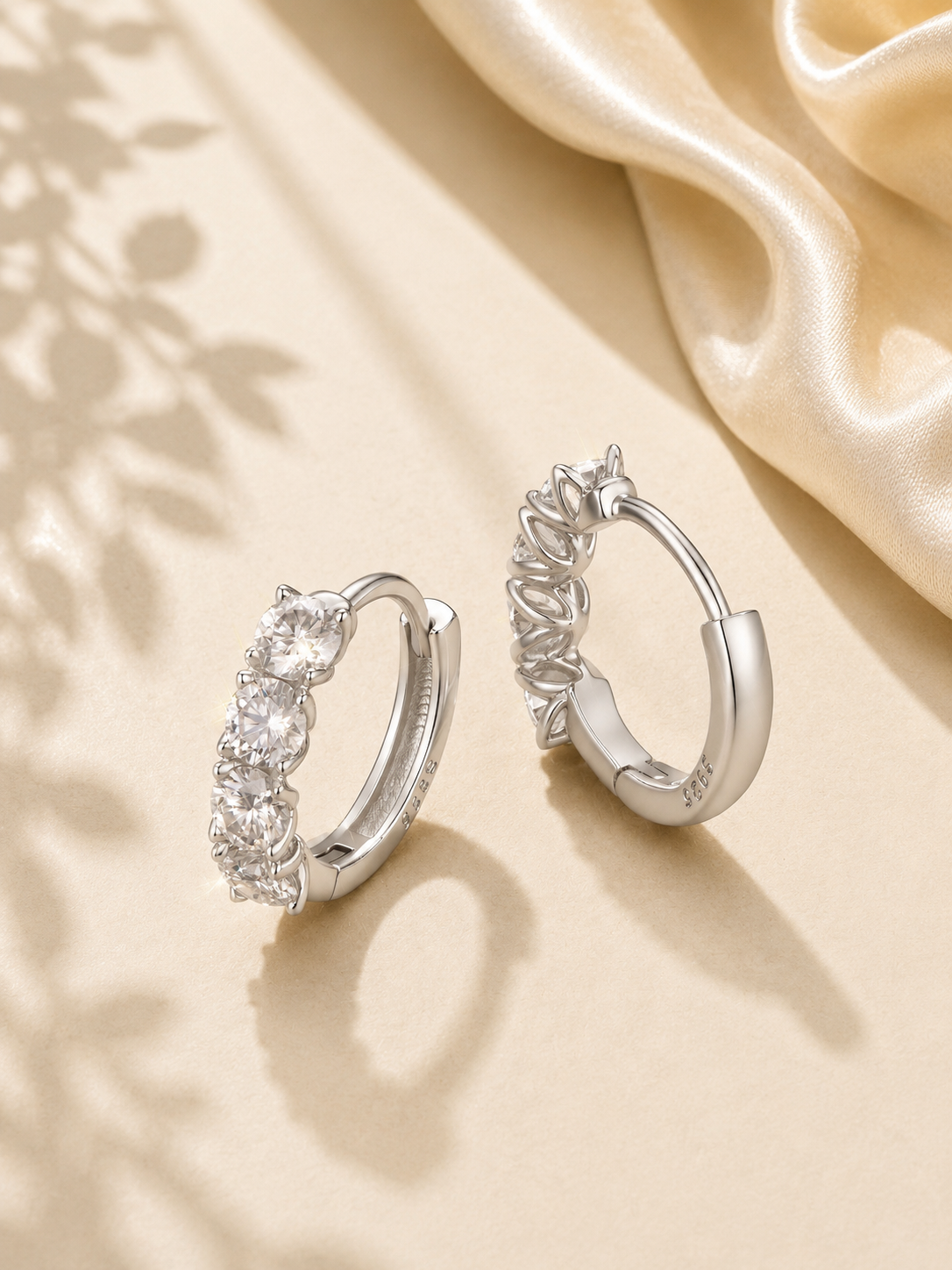 Cercei din argint cu Moissanite 0,8 ct total