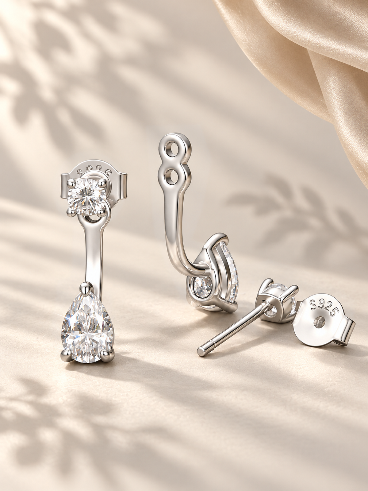 Cercei Moissanite Luminous Drop cu Piatră de 0,5 ct