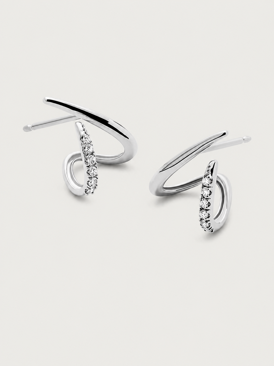 Cercei din Argint Zirconia 5A Sculpted Wave