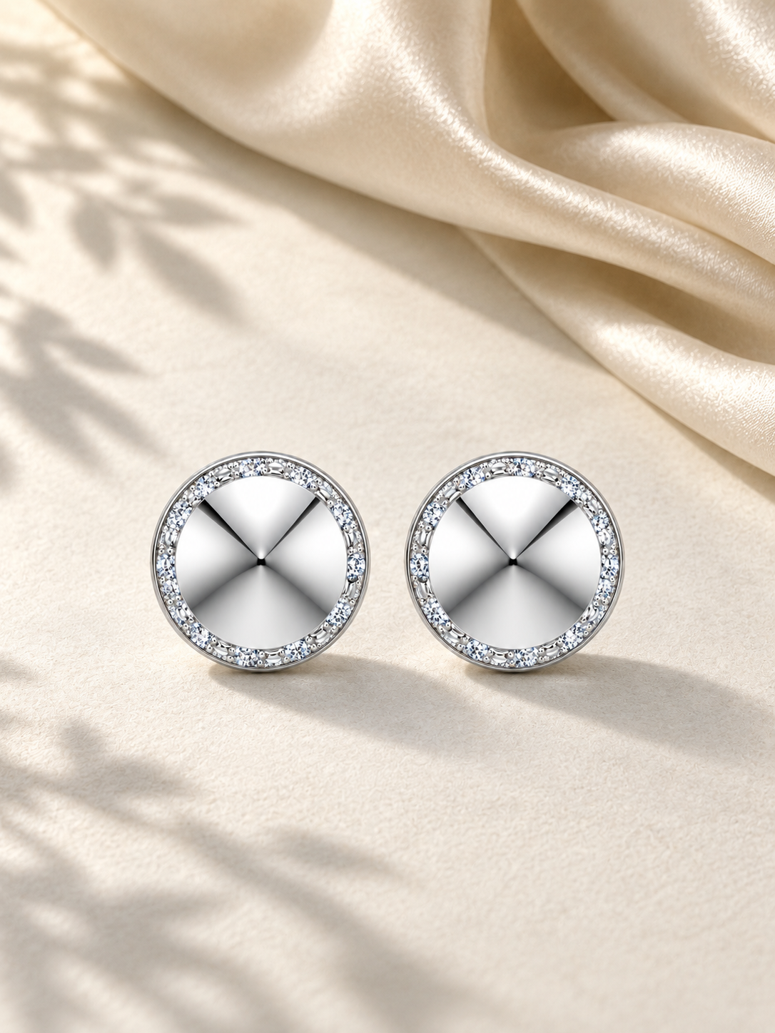 Cercei Silver Halo Spike cu Moissanite 6A