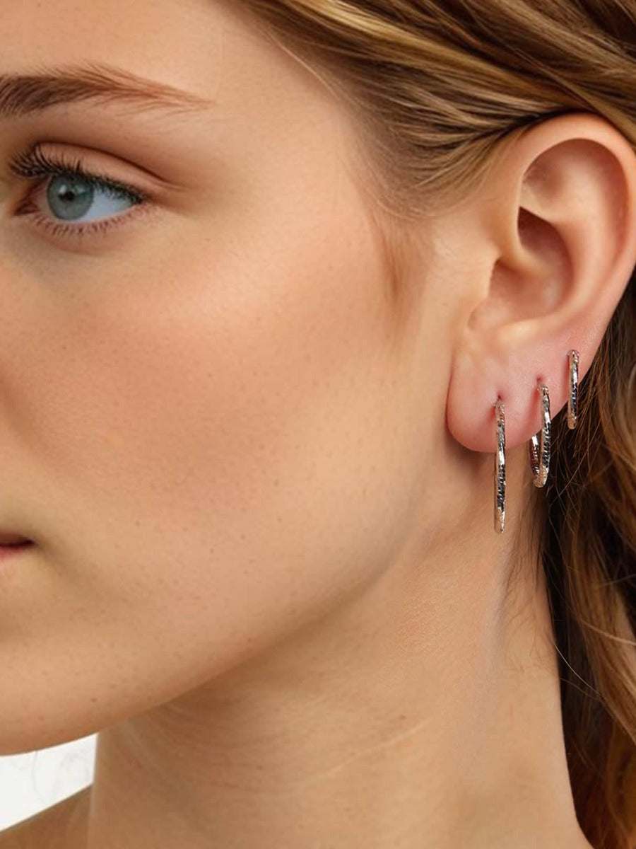 Cercei Stardust Hoops M din argint 925
