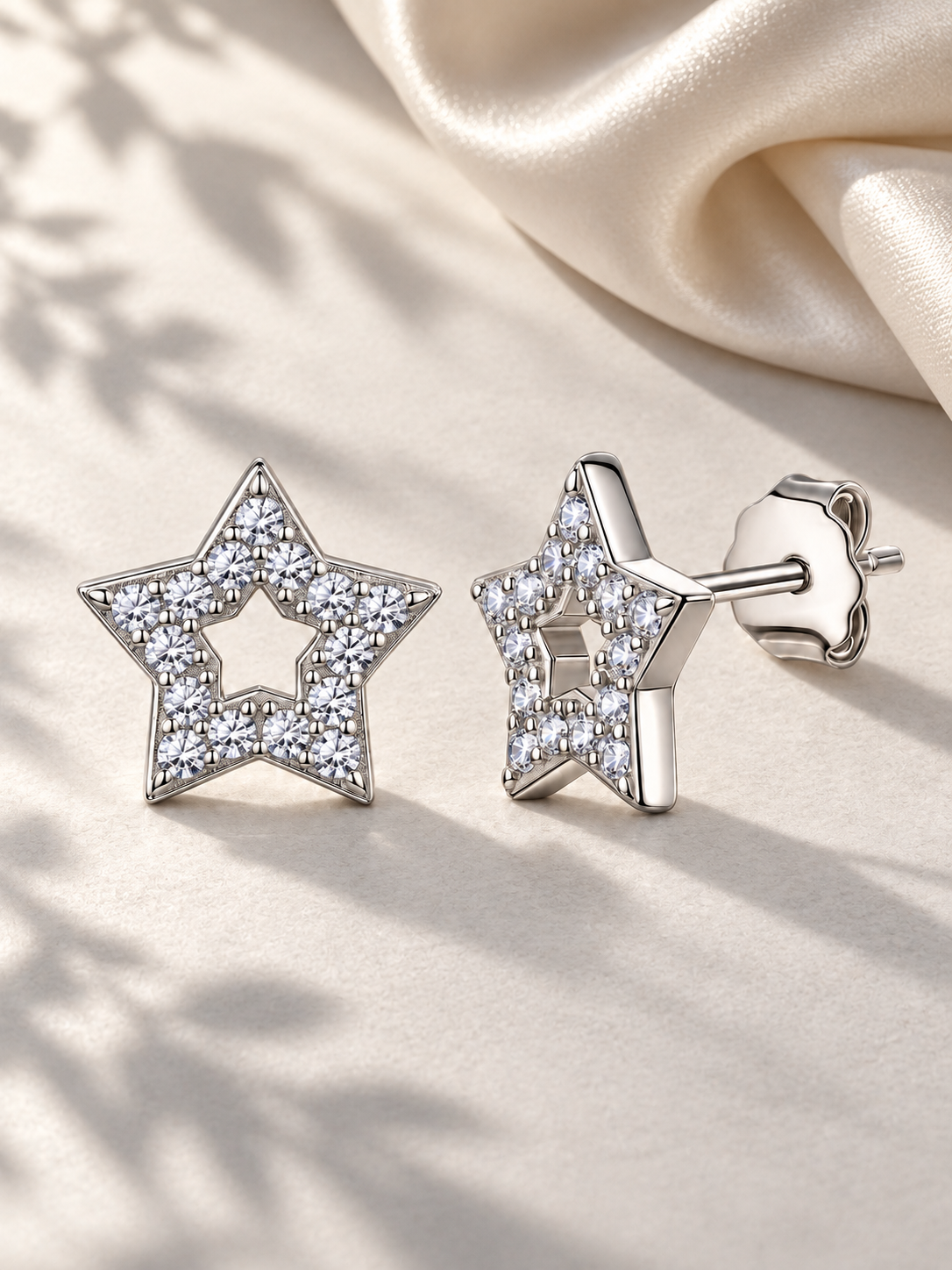 Cercei Stea Argintii cu Moissanite 0,45 CTW