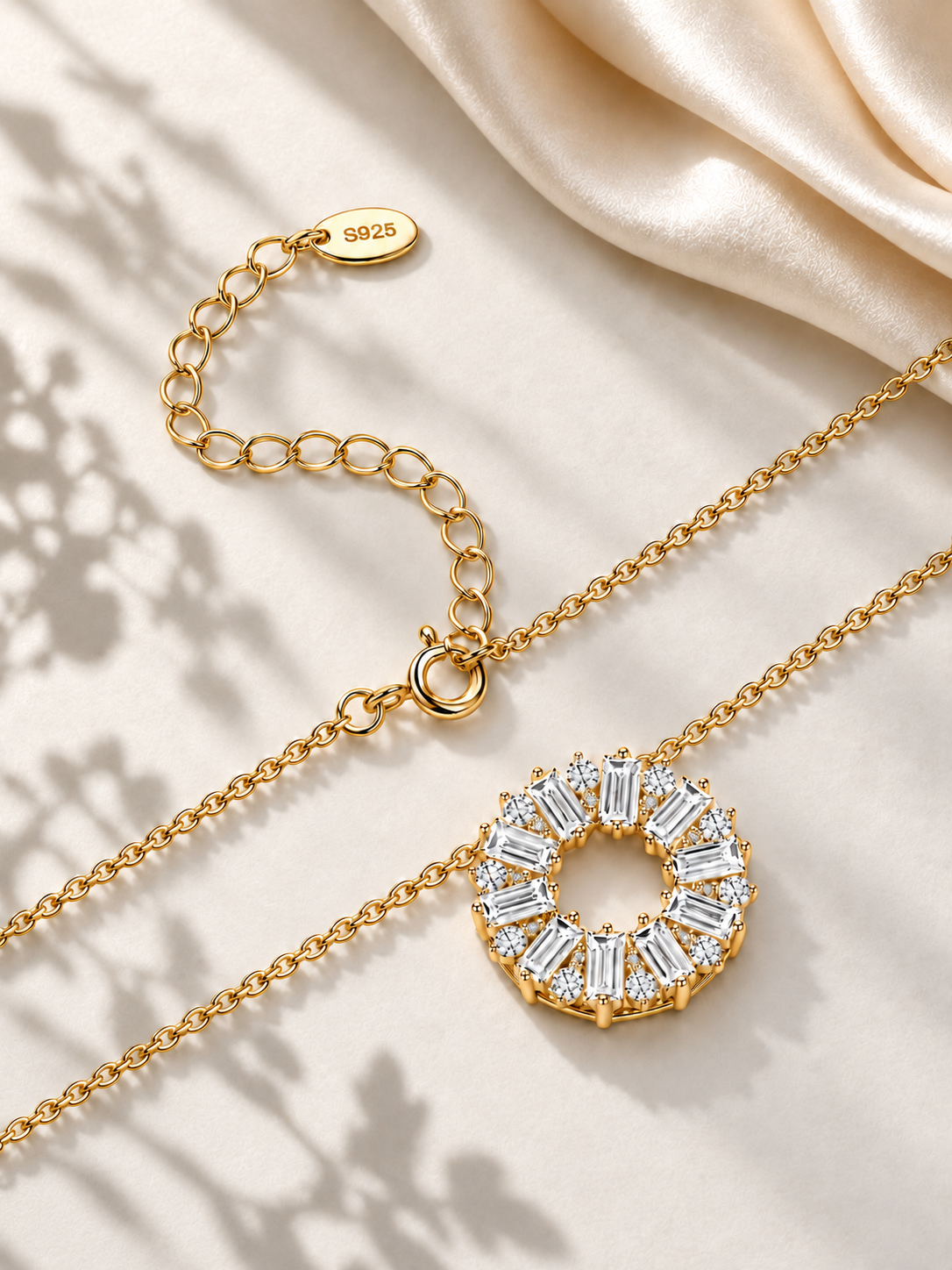 Colier din Argint 925 Auriu cu Moissanite 1,32 CTW