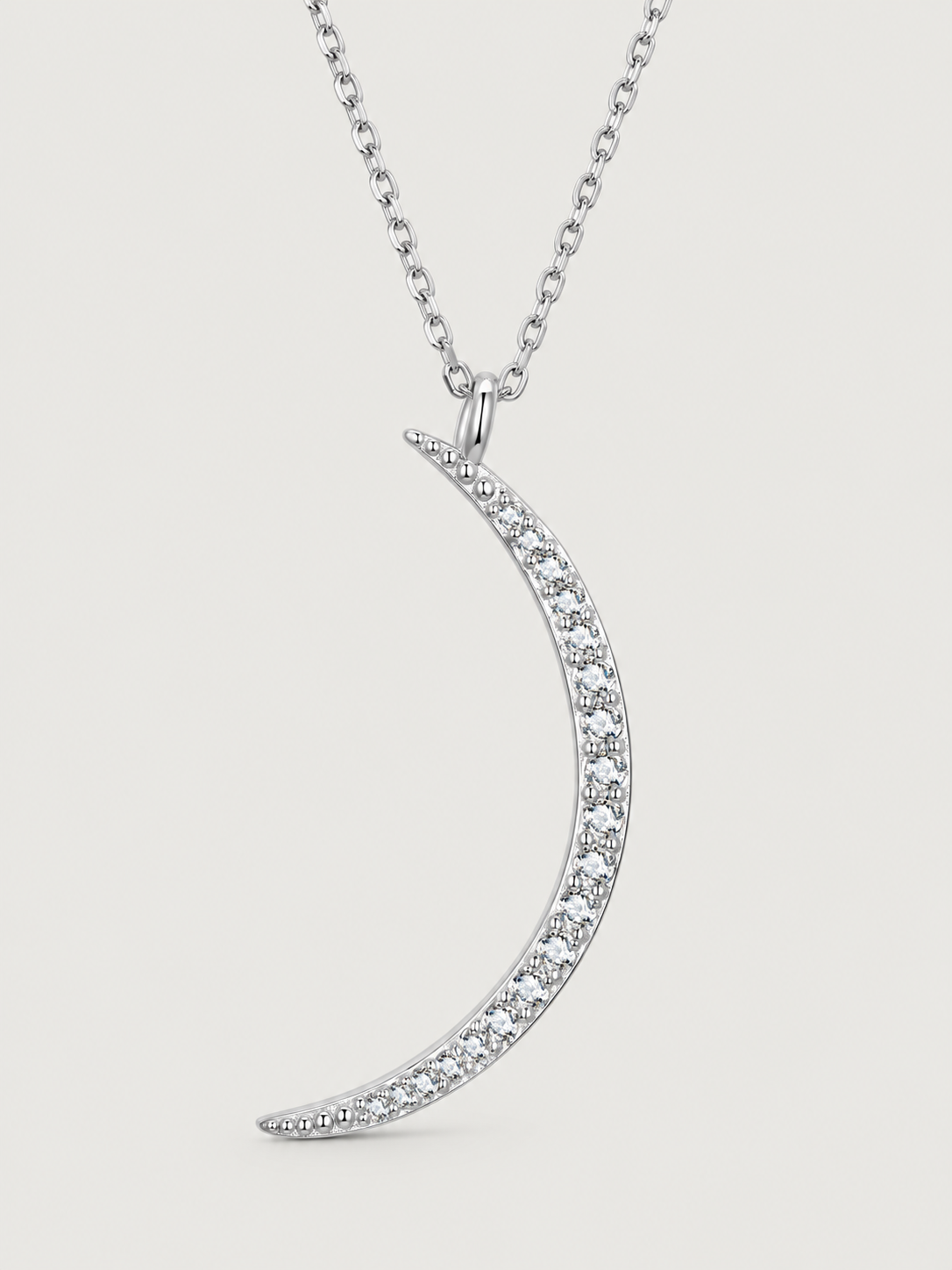 Colier din argint 925 semiluna cu zirconii
