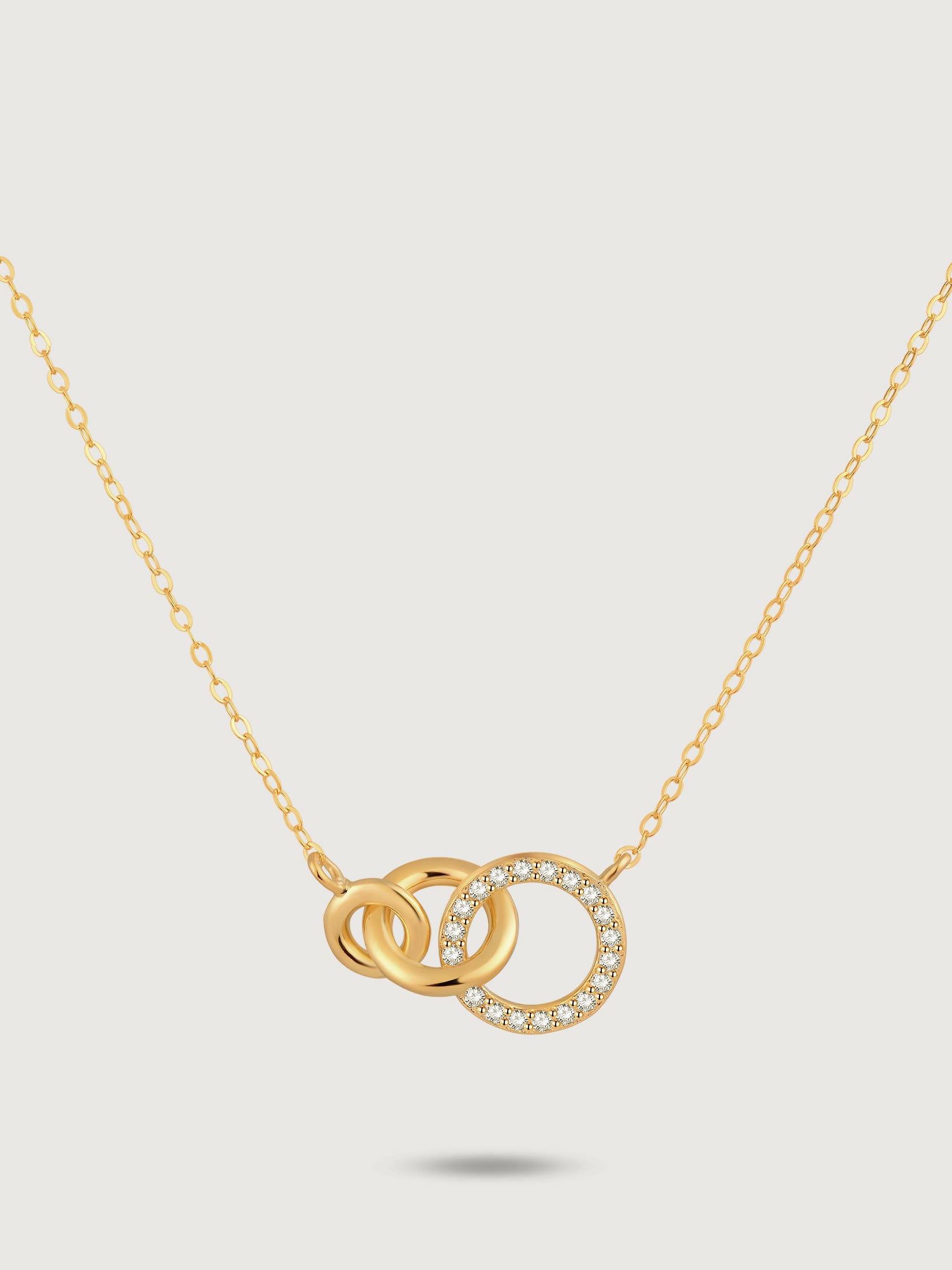 Colier din argint 925 Gold Eternal Links cu cercuri