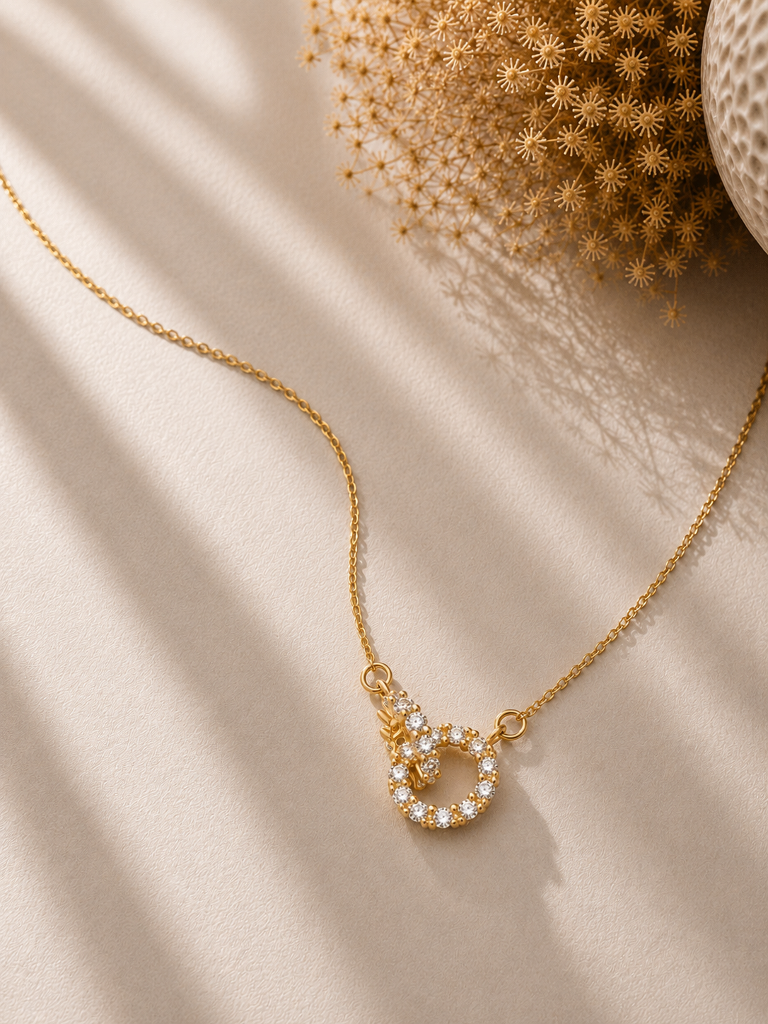 Colier din argint 925 Gold Eternal Loop cu zirconii lifestyle