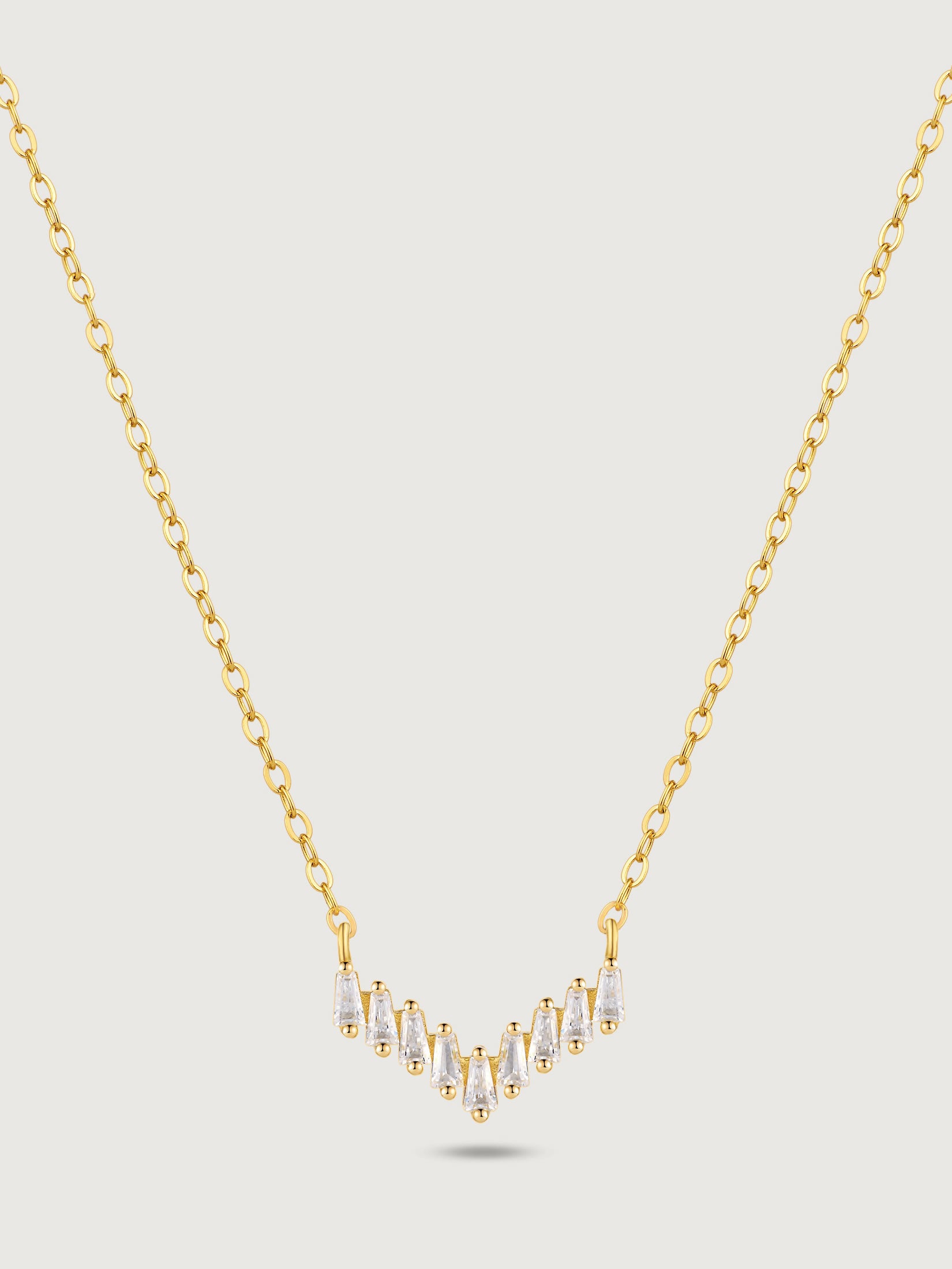 Colier din argint 925 Gold V-Shine cu zirconii