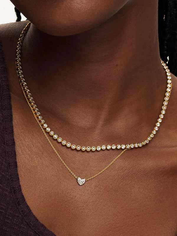 Colier din argint 925 placat cu aur cu lanț reglabil 40 + 5 cm