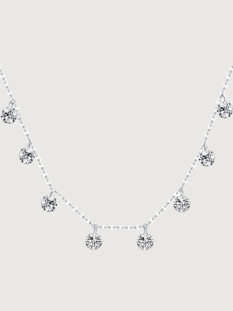 Colier din argint 925 cu zirconii suspendate