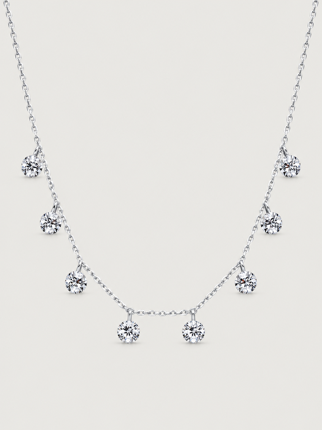 Colier din argint 925 cu zirconii suspendate