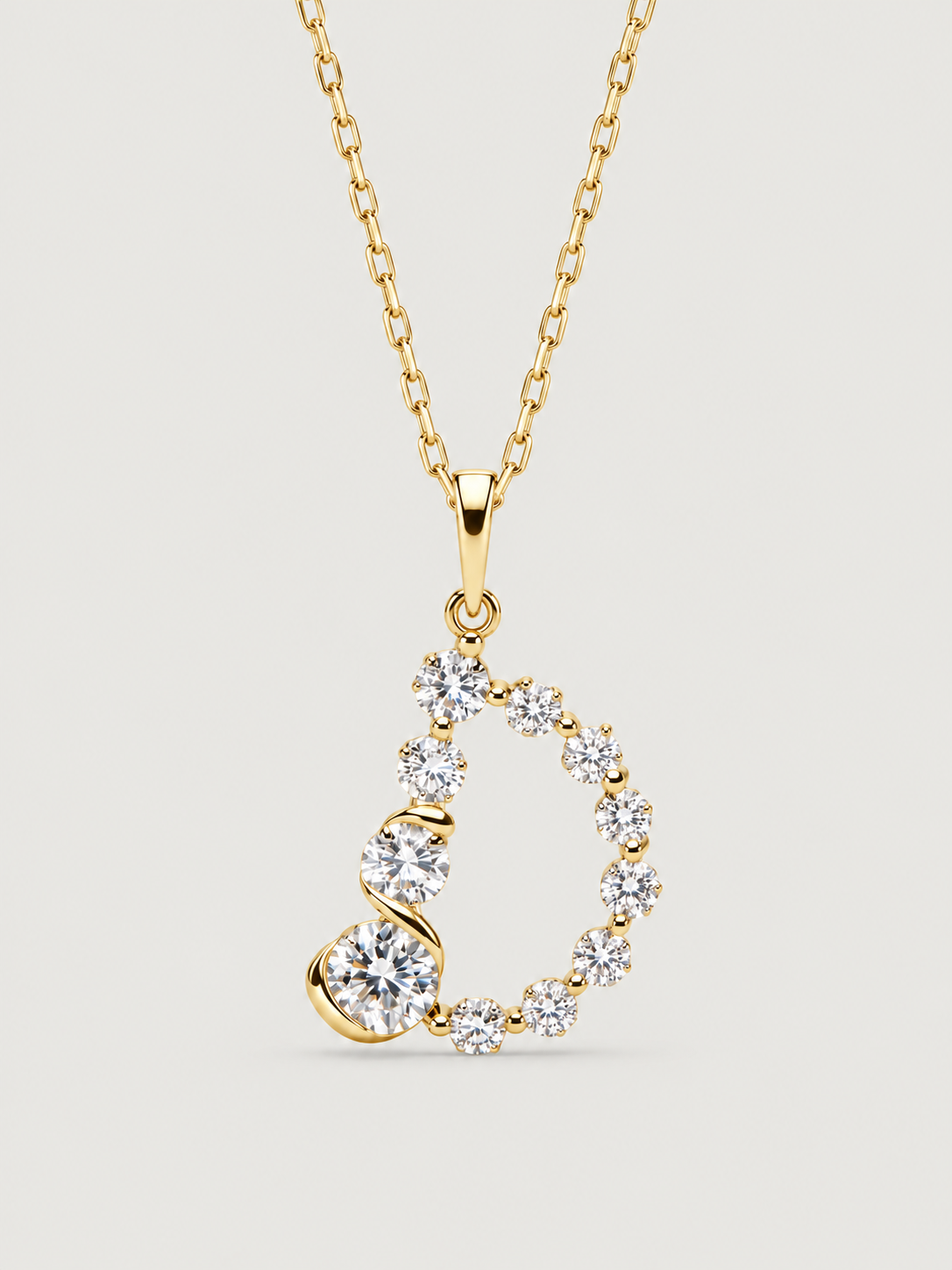 Colier din Argint Gold Crystal Embrace Initial Litera D