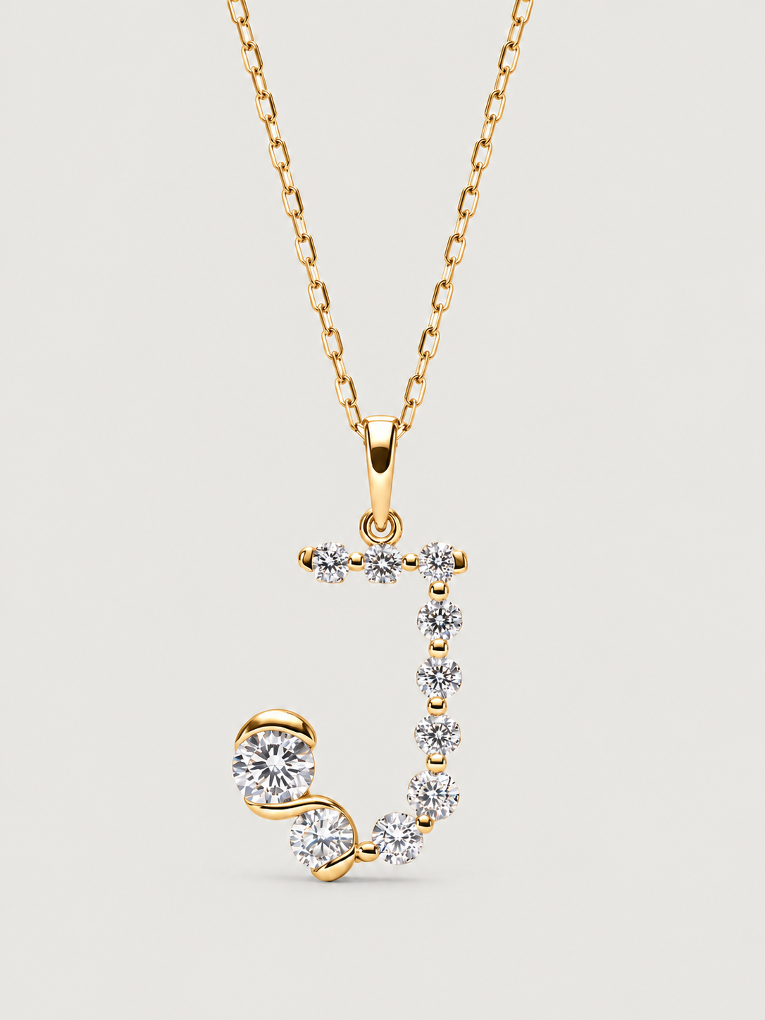 Colier din Argint Gold Crystal Embrace Initial Litera J