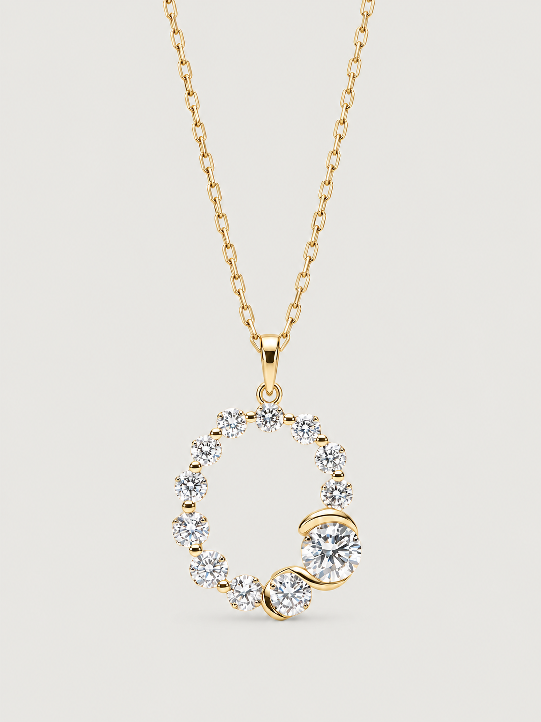 Colier din Argint Gold Crystal Embrace Initial Litera O