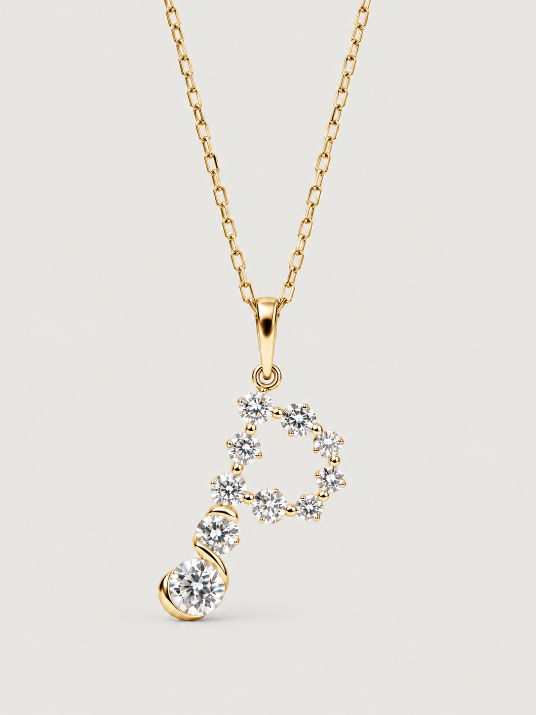 Colier din Argint Gold Crystal Embrace Initial Litera P