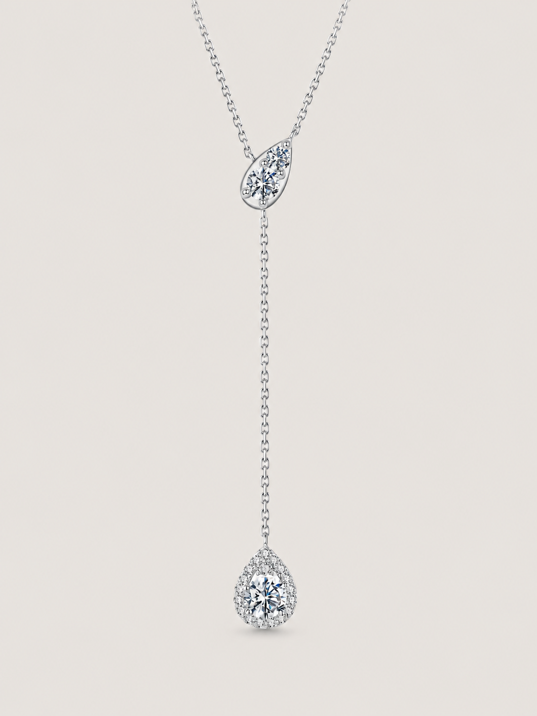 Colier din Argint cu Moissanite Eternal Y-Drop